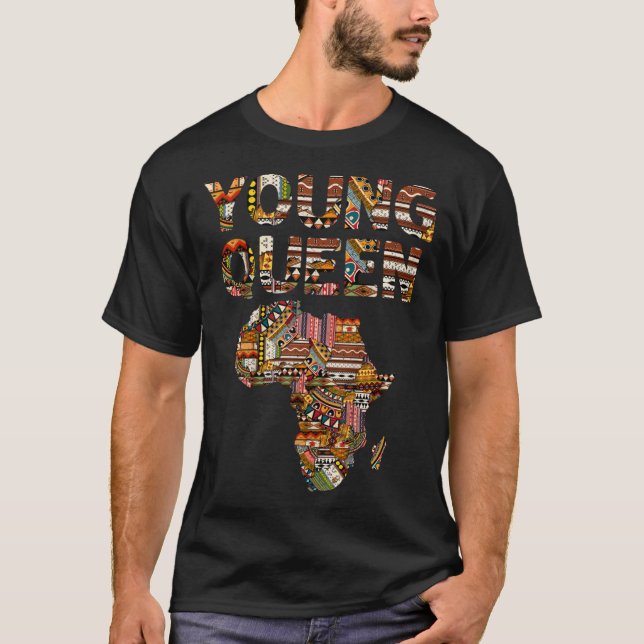 Young Queen Black History African American Kente G T-Shirt (Vorderseite)