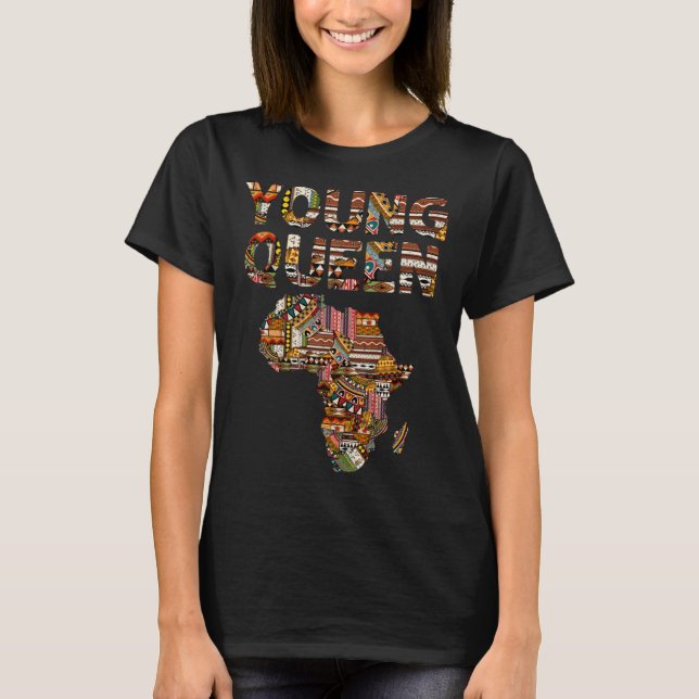 Young Queen Black History African American Kente G T-Shirt (Vorderseite)