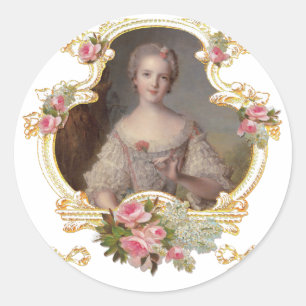 Young Queen Marie Antoinette Roses Cards Runder Aufkleber