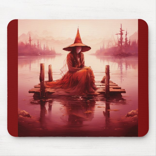 Young Red Hexen setzt auf gebrochener Pier Mousepad (Vorne)