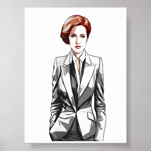 Young Redhead Beauty in Anzug Poster (Vorne)