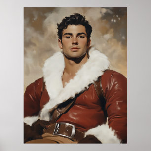 Young Santa - Dashing Portrait über Weihnachten Poster