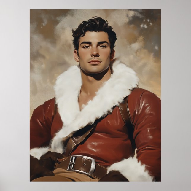 Young Santa - Dashing Portrait über Weihnachten Poster (Vorne)