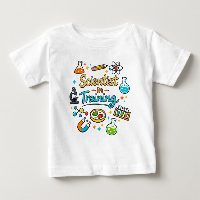 Young Scientist in Training Invitation Baby T-shirt (Vorderseite)