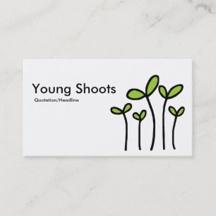Young Shoots - Schwarz mit Martian Green auf Weiß Visitenkarte