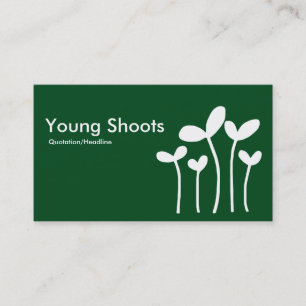 Young Shoots v2 - White on Grn 02481c (alt side) Visitenkarte