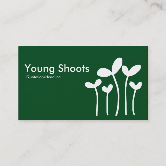 Young Shoots v2 - White on Grn 02481c (alt side) Visitenkarte (Vorderseite)