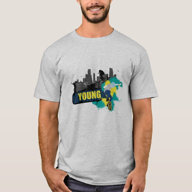Young Skateboard Men T - Shirt (Vorderseite)