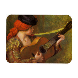 Young Spanish Woman with a Guitar by Pierre Renoir Magnet