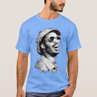 Young Stevie Wonder in Abstrakt Art T-Shirt
