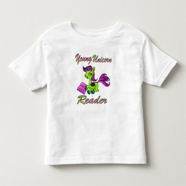 Young Unicorn Reader Kleinkind T-shirt (Vorderseite)
