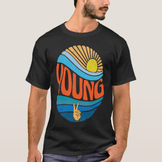 Young Vintag Sunset Young Groovy Gefärbte Krawatte T-Shirt