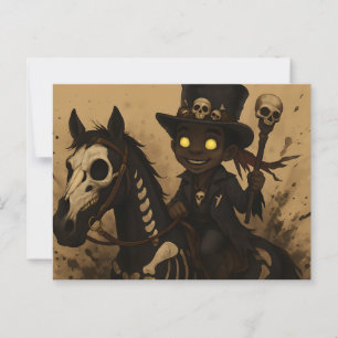 Young Voodoo Doc on Skull Horse Postkarte