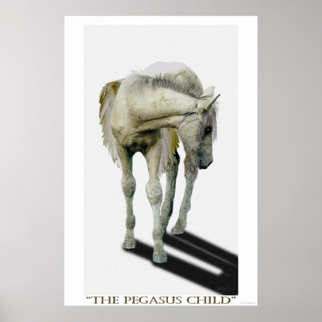Young White Pegasus Colt Fantasy Art Poster (Vorne)