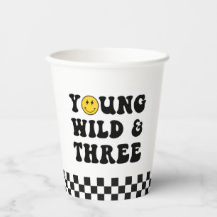 Young Wild and Three Boy 3. Geburtstag Party Pappbecher