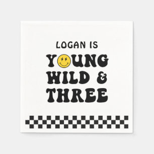 Young Wild and Three Boy 3. Geburtstag Party Serviette