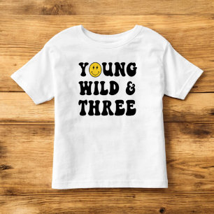 Young Wild and Three Boy 3. Geburtstag Shirt