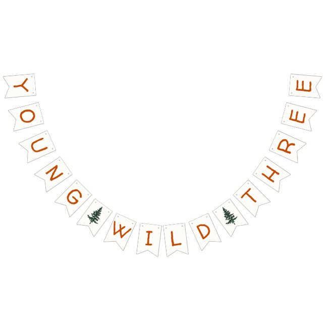 Young Wild and Three Forest Birthday Banner (Alle)