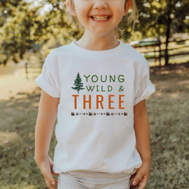 Young Wild and Three Forest Birthday T - Shirt (Von Creator hochgeladen)