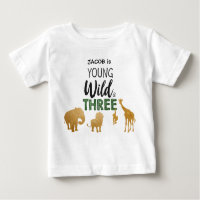 Young Wild and Three Safari Animals Boy zum Geburt