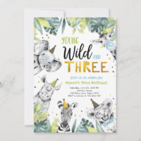 Young Wild and Three Safari Animals Boy zum Geburt