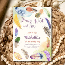 Young Wild and Watercolor Boho Feathers