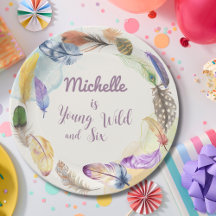 Young Wild and Watercolor Boho Feathers