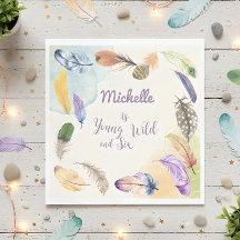 Young Wild and Watercolor Boho Feathers