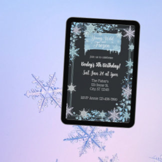 Young, Wild & Frozen Snowflake Birthday Einladung