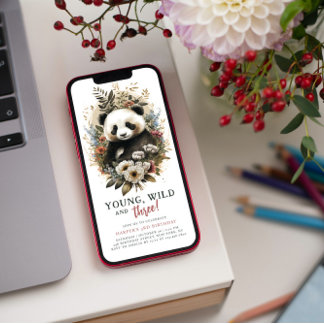 Young Wild Three 3. Geburtstag Kinder Niedlich Pan Einladung