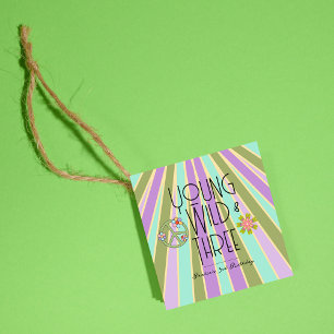 Young, Wild & Three B-Day Favor Tag Kühle Geschenkanhänger