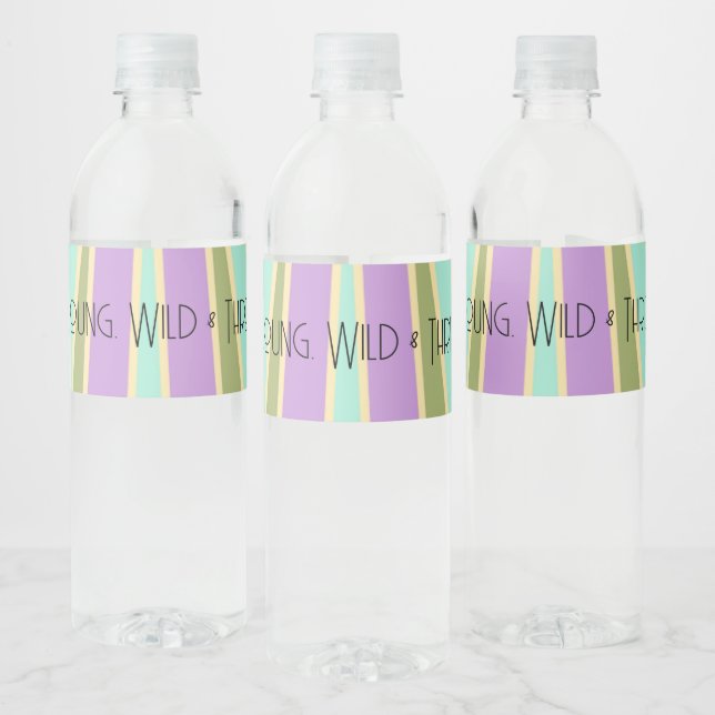 Young, Wild & Three | B-Day Water Label | Kühle Wasserflaschenetikett (Flaschen)