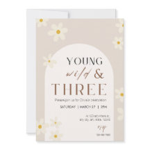 Young Wild & Three Birthday Einladung