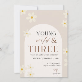 Young Wild & Three Birthday Einladung