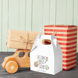 Young, Wild & Three   Birthday Favor Box   Boho Geschenkschachtel