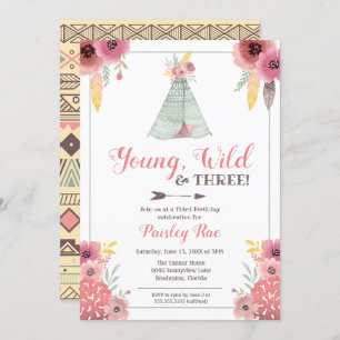 Young Wild & Three Boho Girls Einladung