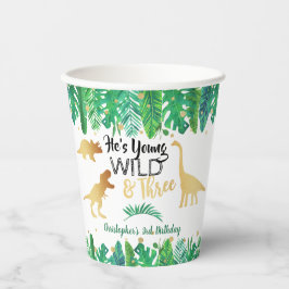 Young Wild & Three Dinosaurier Boys Dritter Geburt Pappbecher