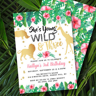 Young Wild & Three Girls 3. Geburtstag Einladungen