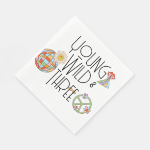 Young, Wild & Three Kind zum Geburtstag Napkin Serviette