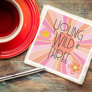 Young, Wild & Three Kind zum Geburtstag Napkin Serviette