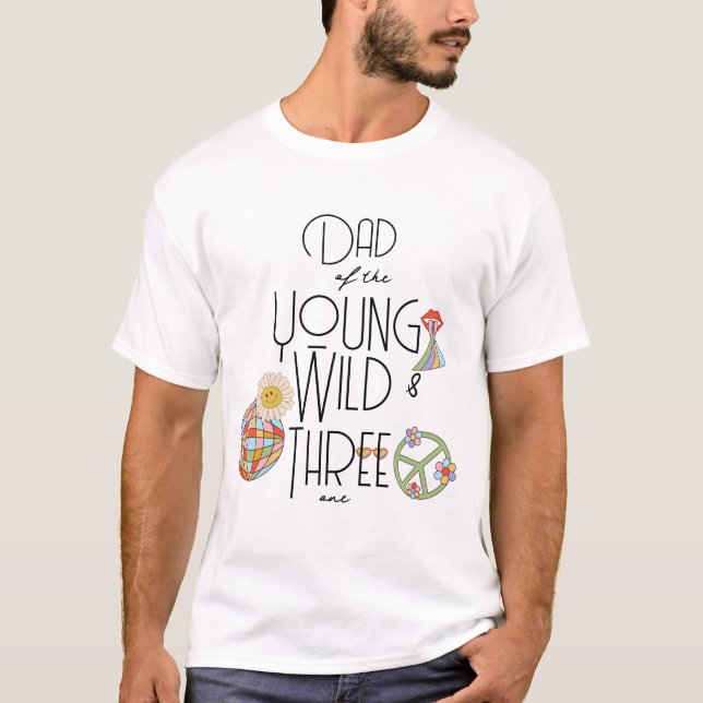 Young, Wild & Three | Männlicher T - Shirt zum Geb (Vorderseite)