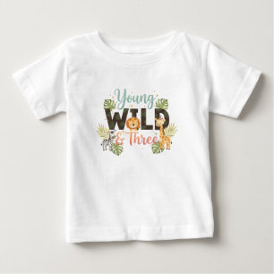 Young Wild & Three - Safari Geburtstag Baby T-shirt