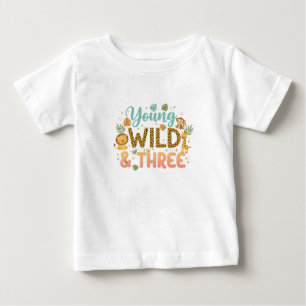 Young Wild & Three - Safari Geburtstag Baby T-shirt