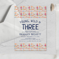 Young, Wild & Three Tribal Boho Arrow 3. Geburtsta