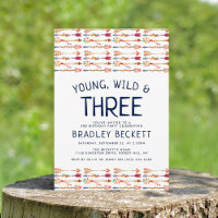 Young, Wild & Three Tribal Boho Arrow 3. Geburtsta