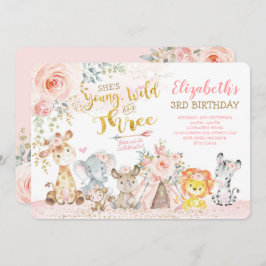 Young Wild & Three Tribal Jungle Girl 3. Geburtsta Einladung