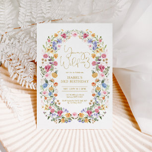 Young Wild & Three Wildblume Meadow 3. Geburtstag Einladung