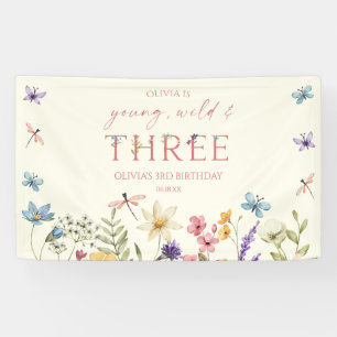 Young Wild & Three Wildflower 3. Geburtstagsfeier Banner