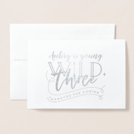 Young Wild und drei echte Folie Foto danke Folienkarte