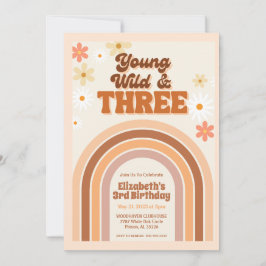 Young Wild und DREI Retro-Geburtstagseinladung Einladung